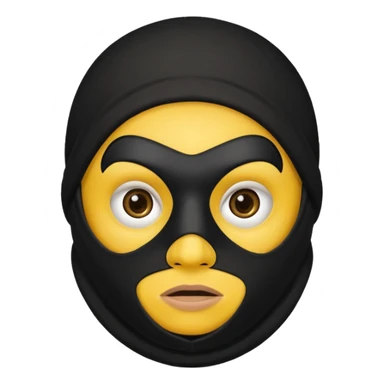 Yellow circle with no eyebrows but brown eyes and mouth being a robber sticker