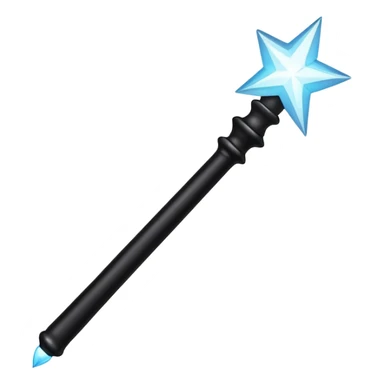 magic wanblack and white magic wandd sticker