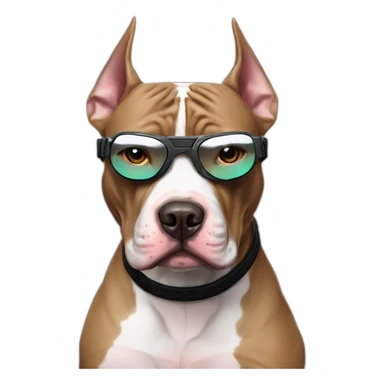 Pitbull-óculos-cyberpunk-futuristic sticker