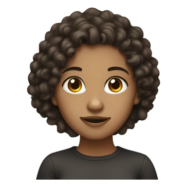 pretty girl with curly dark brown hair  sticker