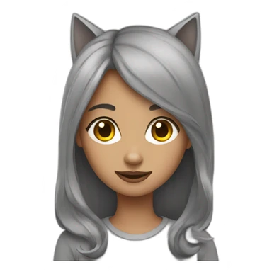 Girl with two Grey cats sticker