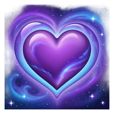 purple galaxy single heart  sticker