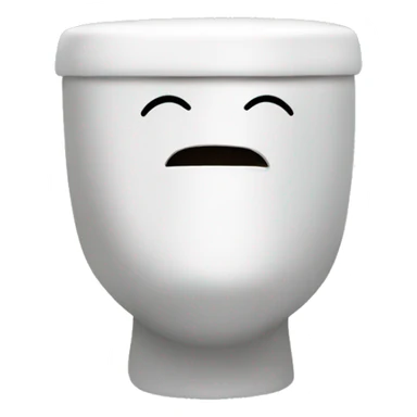 a toilet with a head sticker