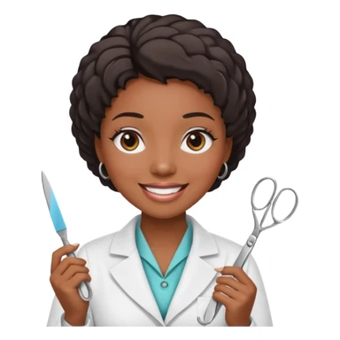 Black women beautician sticker