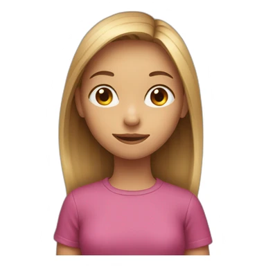 Girl with hidden face sticker