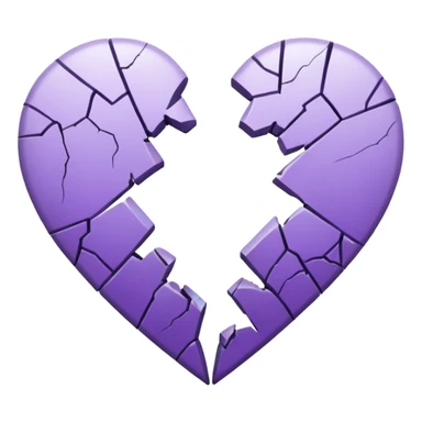 coração quebrado metade branco metade roxo sticker