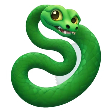 snake with the color dark and light green gradient and them eyes
 sticker
