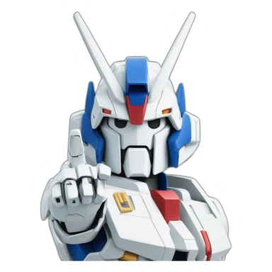 A gundam giving the peace sign sticker