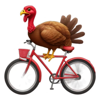turkey-on-red-bicycle sticker