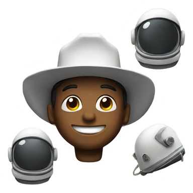 An Astronaut with a cowboy hat sticker