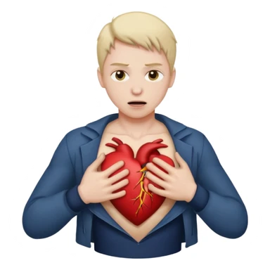 Rip heart out of chest person sticker