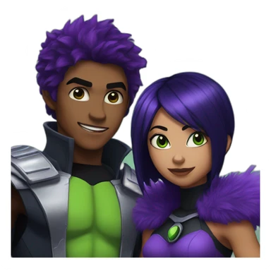 Beast boy and raven sticker