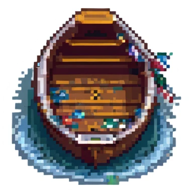 a rowboat pixel art style sticker