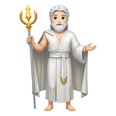 fullbody silverhair god ZEUS, white robe over shoulder sticker