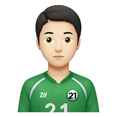 llustrate Cho Sang-woo (Player 218) in green tracksuit with the number 218 bold on the chest & sleeves. sticker