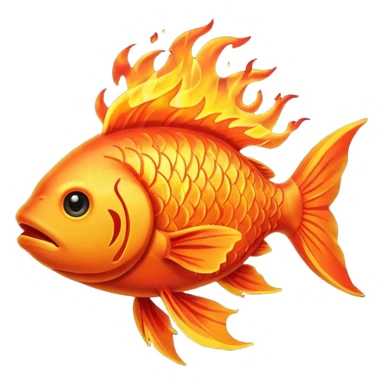 fire elemental fish with fire effects sticker