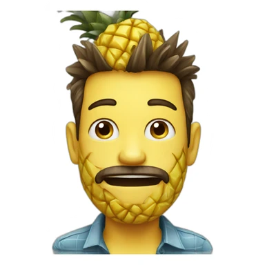 Man eating pineapple sticker