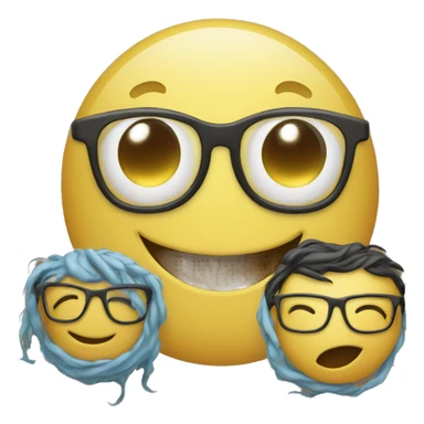 Smiley face with nerdy glasses  sticker
