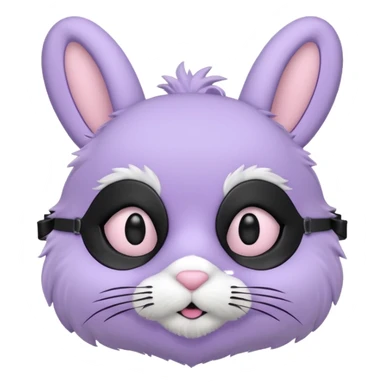 bunny face in a pastel lavender ski bank robber mask  sticker