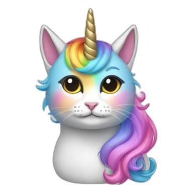 cat unicorn rainbow sticker