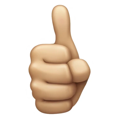 Create an emoji of a hand giving a thumbs-up, but with a slightly sarcastic or ironic expression. The hand should have a subtle smirk or raised eyebrow, hinting that the thumbs-up is not entirely sincere." sticker