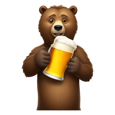 grizzly bear holding a pint of beer sticker