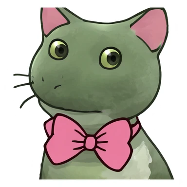 Cat with pink bow sticker
