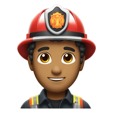 Fireman with dark hair and fire car sticker