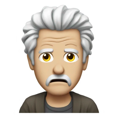 An angry white man with grey hair Shakes his fist at the sky sticker