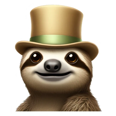 sloth with a tophat sticker