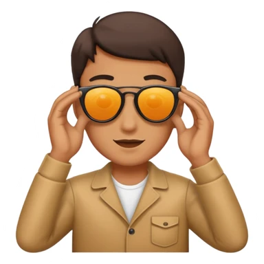 Confusing pulling sunglasses down sticker