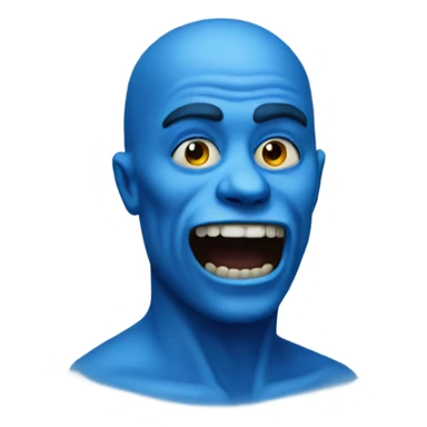 Freaky blue man sticker