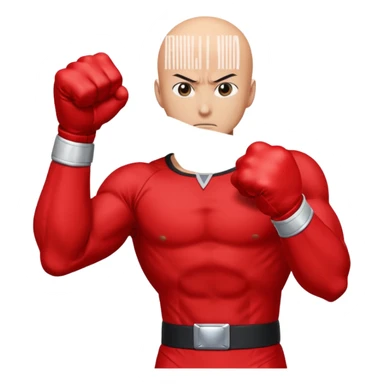 Saitama red hand punch sticker