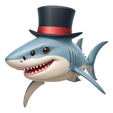 shark with tophat sticker