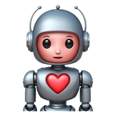 shy robot in love sticker