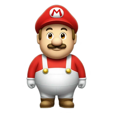 fat plumber waring a red mario bros suit sticker