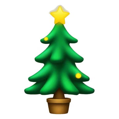 Christmas tree with yellow light sticker