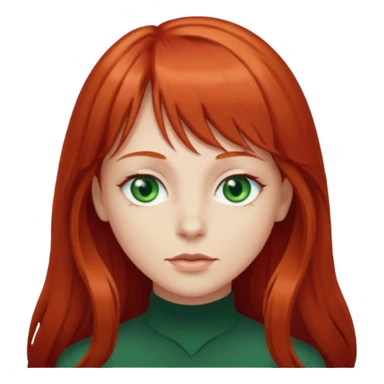 Franja cabelo ruivo comprido sticker