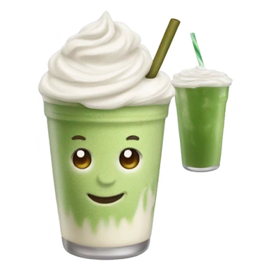 Iced matcha latte with cold foam cream sticker
