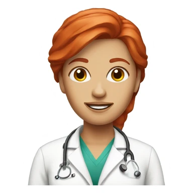 Red hair doctor lady sticker