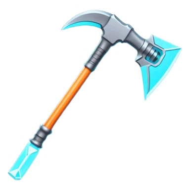 futuristic space mining pickaxe, glowing energy blade, sci-fi metal handle, neon accents, 3D cartoon, mobile game icon, clean background, no text, no watermark

 sticker