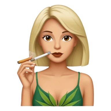 Women smoking weed sticker