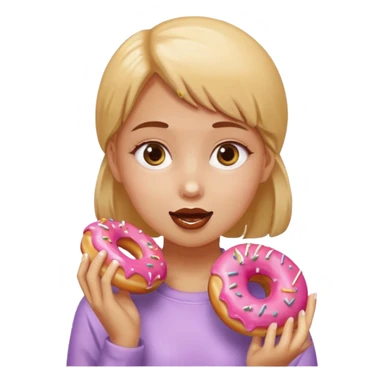 fat girl eating donuts sticker