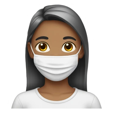 Girl wearing a. Face mask sticker