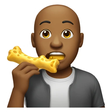 emoji eating yellow bone sticker