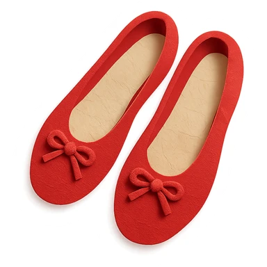 paper craft style red ballet shoes sticker