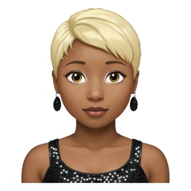 Cynthia Erivo with blonde hair, black sequin crop top sticker