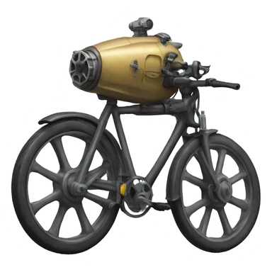 bike with a mounted turret sticker