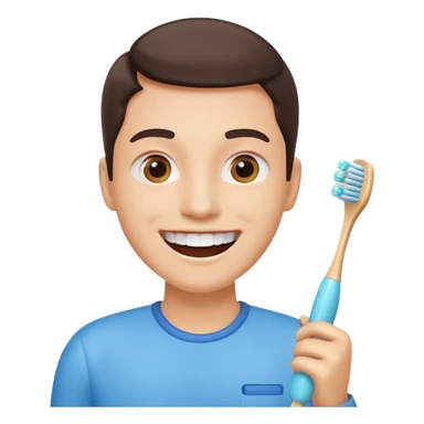toothbrush next to a bright smile sticker