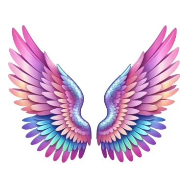 Sparkly little soft pink pony wings. Only left and right wings without pony. sticker